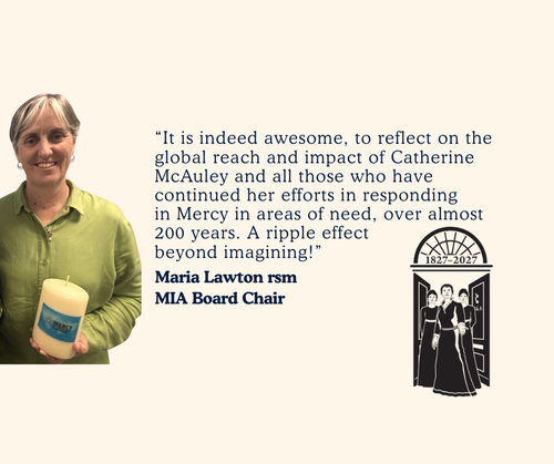 Mercy Day Message from Maria Lawton rsm Chair of the Board of Directors of MIA 